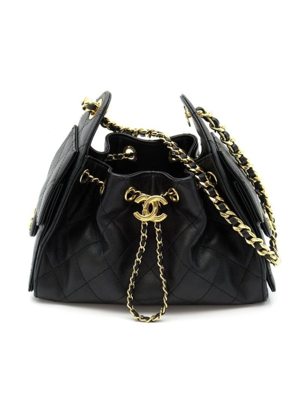Chanel 25 Mini Handbag Caviar Leather Black